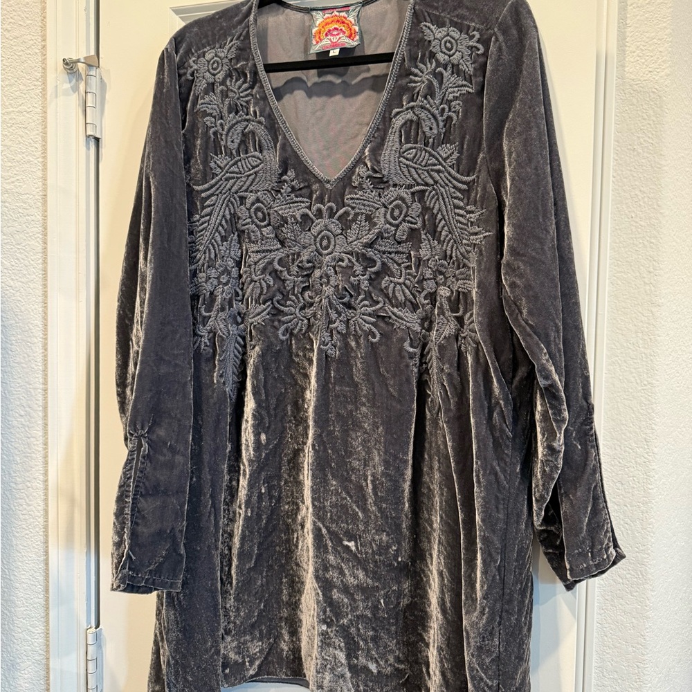 Johnny Was Charcoal Velvet Dress/ Tunic
